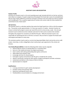 Assistant Coach Job Description - Girls on the Run Tucson (GOTR)