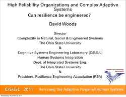 High Reliability Organizations and Complex Adaptive Systems Can