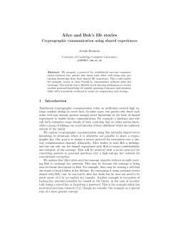 Cryptographic communication using shared