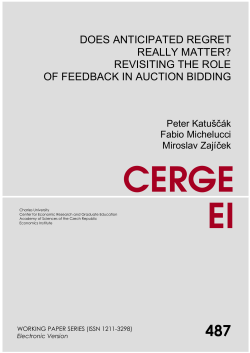 does anticipated regret really matter? - cerge-ei