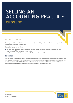 Selling an accounting practice checklist