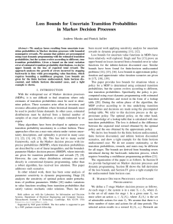 Loss Bounds for Uncertain Transition Probabilities in Markov