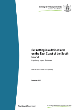 Set netting in a defined area on the East Coast of the South