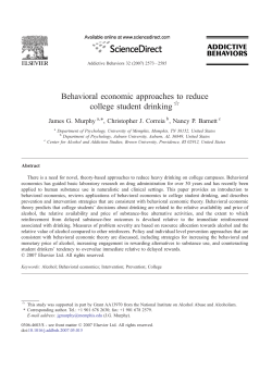 Behavioral economic approaches to reduce college