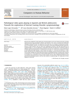 Pathological video game playing in Spanish and British