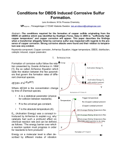 Conditions for DBDS Induced Corrosive Sulfur