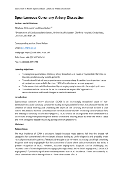 Spontaneous Coronary Artery Dissection