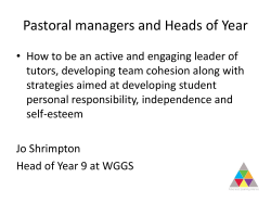 Pastoral managers and Heads of Year