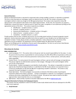 Subsequent Event Guidelines