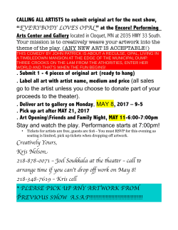 CALLING ALL ARTISTS to submit original art for the next show