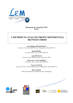 Explaining the profit differential between two firms - LEM-CNRS