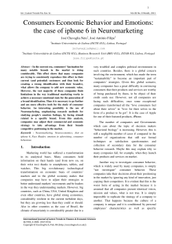 Consumers Economic Behavior and Emotions: the case of iphone 6