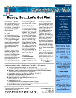 Ready, Set&hellip;Let`s Get Wet! 2014 Board of Directors