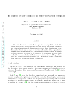 To replace or not to replace in finite population sampling