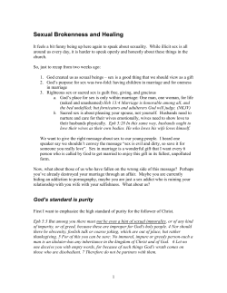 Sexual Brokenness and Healing