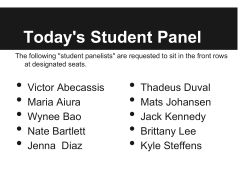 Today`s Student Panel