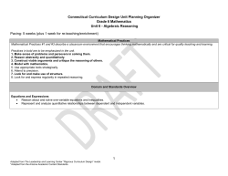 Connecticut Curriculum Design Unit Planning Organizer Grade 6