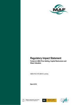 Fonterra`s Milk Price Setting, Capital Restructure and Share Valuation