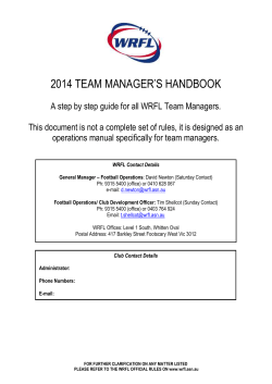 2004 team managers handbook - Western Region Football League