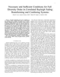 Necessary and Sufficient Conditions for Full Diversity Order in