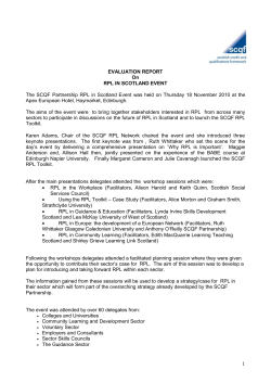 SCQF International Conference &ndash; Delegate Evaluation Form