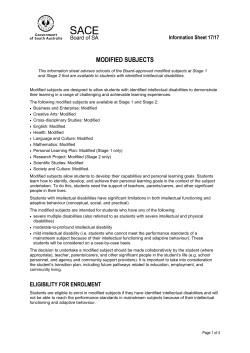 Modified Subjects (Information Sheet 17) [DOC]