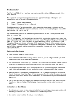 Part A MCQ Sample Questions
