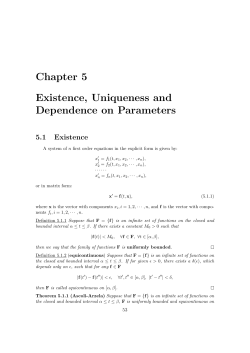 Ch5: Existence, Uniqueness and Dependence on