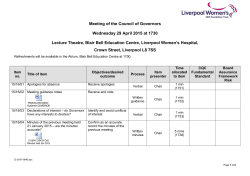 29th April 2015 - Agenda - Liverpool Womens NHS Foundation Trust