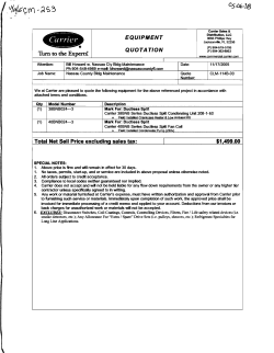 QUOTATION Total Net Sell Price excluding sales tax: $1,499.00