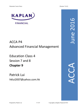 Chapter 8 Valuation of Acquisitions and Mergers