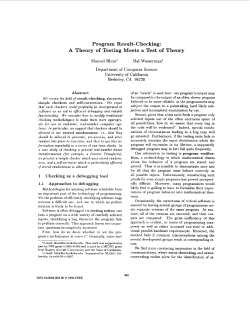 Program result-checking: a theory of testing meets a test of theory