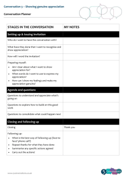 Conversation 3 - Showing genuine appreciation