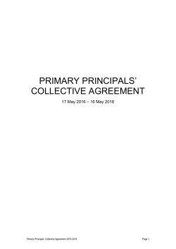 Primary Principals` Collective Agreement