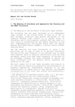 United States Report Draft &ndash; Do not Quote November 2015 Tax