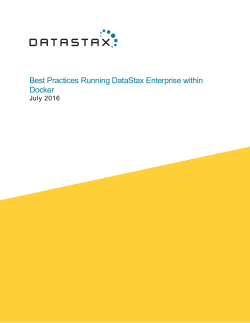 Best Practices Running DataStax Enterprise within Docker