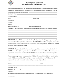 Member Regional Event Request Form