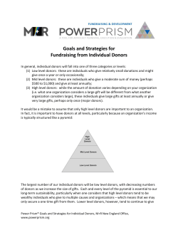Goals and Strategies for Fundraising from Individual