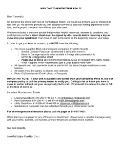 Move-In Packet - NorthSteppe Realty