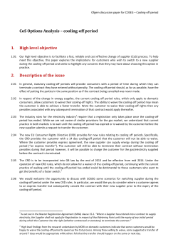 CoS Options Analysis