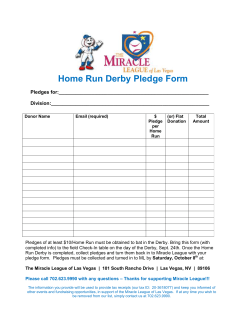 Home Run Derby Pledge Form - Miracle League of Las Vegas
