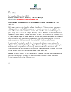 Press Release For Immediate Release: June 3, 2013 Contact
