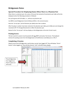 Bridgemate Notes - Santa Cruz Bridge Center