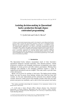 Assisting decision-making in Queensland barley