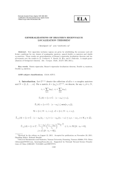 GENERALIZATIONS OF BRAUER`S EIGENVALUE