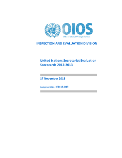 INSPECTION AND EVALUATION DIVISION United Nations