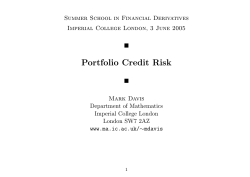 Portfolio Credit Risk - Imperial College London