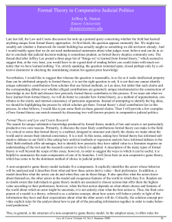 Formal Theory in Comparative Judicial Politics