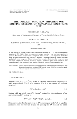 the implicit function theorem for solving systems of nonlinear