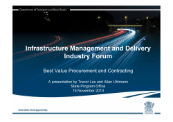 Best Value Procurement and Contracting